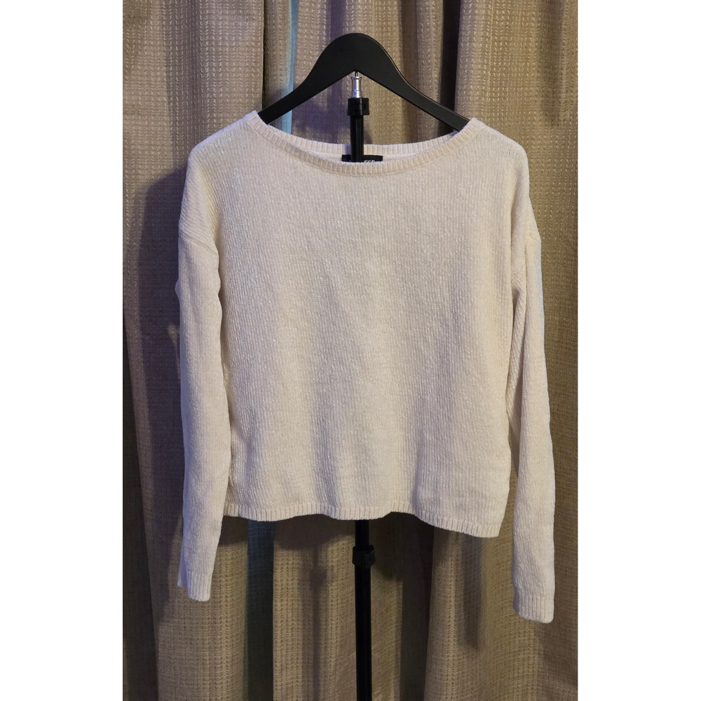 Express Long Sleeve Ribbed Sweater Women's Size Small Cream